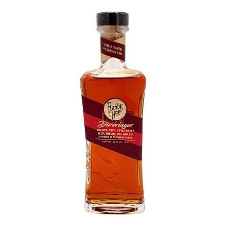 Bottle of Rebel Yell Bourbon Kentucky Straight Bourbon Whiskey with red label and black cap